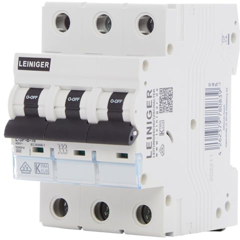 LEINIGER Leitungsschutzschalter/LS-Schalter/Sicherungsautomat/Sicherung / 1-Polig / 3-Polig/B oder C / 2A - 63A / VDE zertifiziert (3-Polig B: 50A)