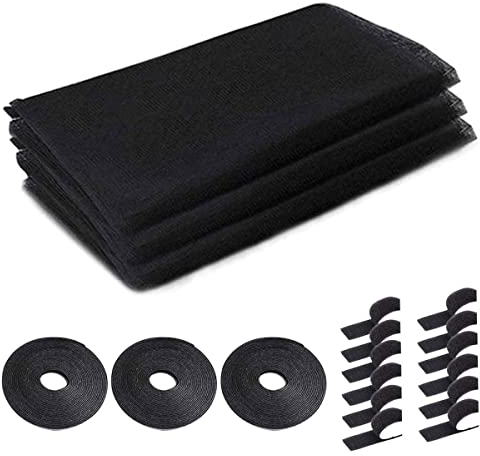 Zanzariera per Finestra 3 Pezzi Rete Zanzariera Dimensioni 130x150CM,Rete Impedendo Agli Insetti di Entrare Finestra con Nastri Autoadesivi Mosquito Net Nero
