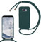 MBSLFY Silikon Handykette für Samsung Galaxy S8 Hülle mit Band,Silikon Necklace Handyhülle mit Abnehmbar Kordel zum Umhängen Stossfest Bumper Handy Schutzhülle für Samsung Galaxy S8, Dunkel grün