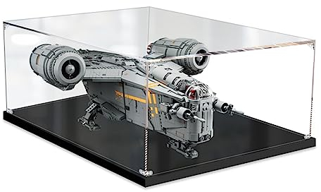Acryl Vitrine Box Für Lego 75331 The Razor Crest, Acryl Vitrine, staubdichte Aufbewahrungsbox Präsentationsbox für Minifiguren Spielzeug Sammlung (75 * 55 * 30cm) 2mm