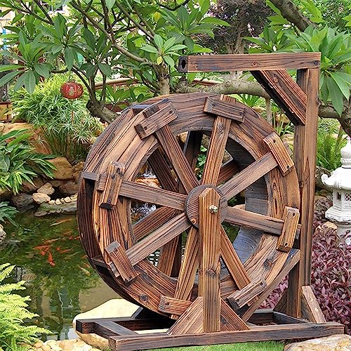 Wasserspiel Garten Brunnen,Holzwasserbrunnen, Wasserradbrunnen Holzdesign Brunnen Feng Shui Räder Hof dekorativen Außen,dekorative Innenbalkon im Freien für Terrasse, Veranda, Garten ( Size : Diameter