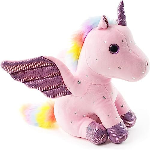 Trayosin 20/28cm Kuscheltier Einhorn Plüschtier für Mädchen,Niedliches Plüschtier Geschenk für 3-8 Jahre alte Mädchen, weiches Geburtstagsgeschenk für Baby, Kleinkind, Kinder(Rosa,20cm)