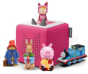 LondonMart Tonies Toniebox Children's Favourites Starter Bundle Inc Toniebox, Thomas + Friends, Peppa Pig, Peter Rabbit, Paddington, Early Development & Activity Toys (Pink)