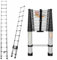 Telescopic Ladder 4.4M 14.4FT Loft Ladder Aluminium Ladder Adjustable Height EN131 Standard Multi-Purpose Extension Ladder for Decorating, Paiting, Cleaning, Building, 150KG Load