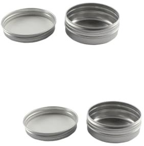 FRCOLOR 2pcs Aluminium Cosmetic Container with Screw Lid Lightweight Travel Jar for Creams Lotions and Balms for Makeup Ointments and Mineralized Products