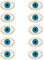 HOBBIESAY 10 pcs Broche de Vêtements Vintage Mauvais Œil en Alliage D'Or Clair Émaillé Artisanat Épinglettes Écharpe Hijab Collier Épingles Dames Accessoires pour Fête de Mariage Bal Usage Quotidien