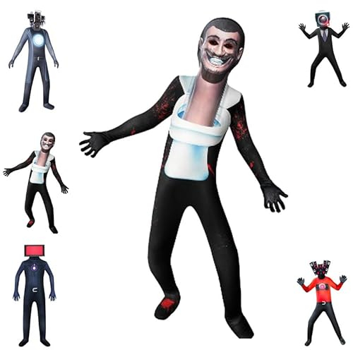 DONY Halloween Kostüm Kinder Junge Mädchen,Karikatur Horrormonster Overall Cosplay Thema Costume Kostüm,Kinderkleider Karneval Maskerade Weihnachten Tag der Toten Fasching Party Halloween