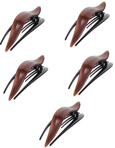 DOITOOL Lot De 5 Pinces À Cheveux Plates Pour Femme Grandes Pinces À Cheveux Résistantes À La Flexion Pour Queue De Cheval