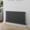 Radiant Living® 600 x 1216mm Anthracite Grey Horizontal Designer Radiator Single Column Flat Panel Modern Modern Central Heating Panels Bathroom Radiators
