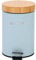 simpa 3L 3 Litre Matt Light Blue Slim Soft-Closing Pedal Dustbin with Bamboo Lid