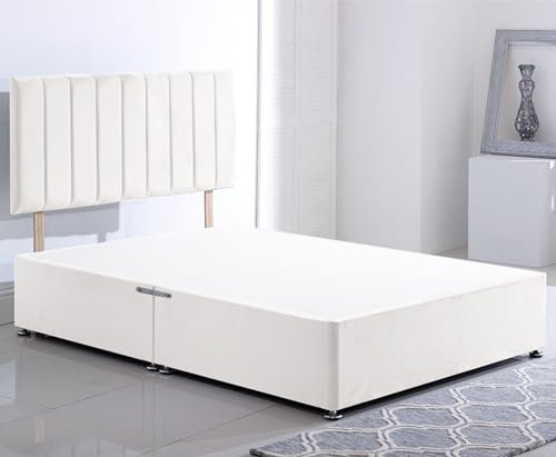 ComfoRest Single Divan Bed with No Drawers - 3FT - (White Plush) - Minimalist Frame for Bedrooms - Durable Design for Small Spaces - Versatile Choice for Modern Homes