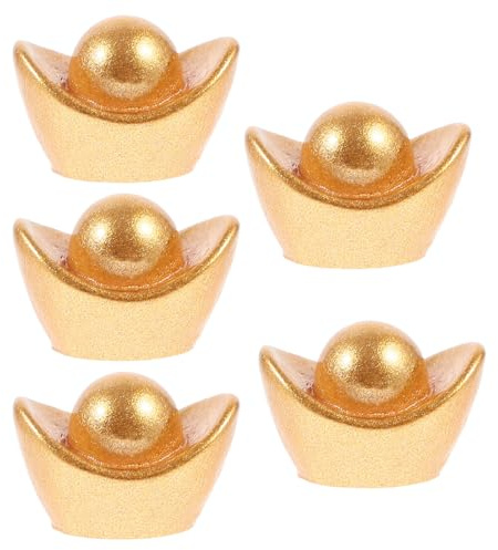 HOLIDYOYO 5stücke Miniatur Goldene Ingots Deko Zubehör Miniature Ornaments Für Kreative Wohnaccessoires Und -landschaften Für Und Dekoration