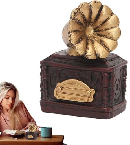 Resin Ornaments, Camera Ornaments With Classic Retro Design, Vintage Gramophone Statue, Creative Gramophone Model Home Decor Props, Furniture Resin Crafts