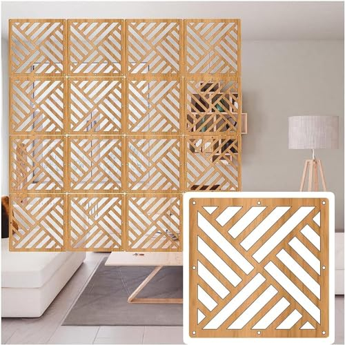 Raumteiler Trennwand, Paravent Raumtrenner 12 24 36 48 60 90er-Pack-Set hängende Raumteilerplatten, Raumteiler aus Holz und Kunststoff, Sichtschutz, DIY-Raumdekoration mit allem Zubehör, einfach zu in