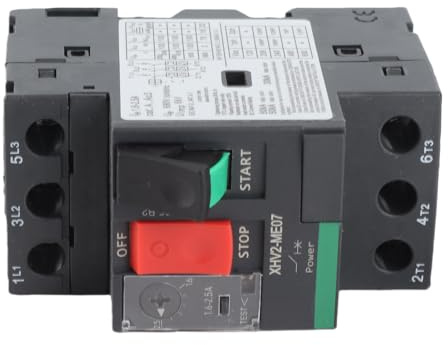 Disyuntor de Motor 3P 1.6-2.5A AC690V, Protección para Motor con Retardante de Llama, Montaje en Riel Guía de 35 mm, Interruptor de Circuito Trifásico para Control de Carga Industrial