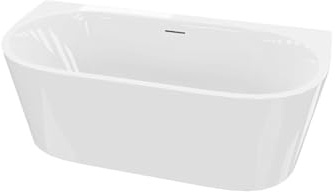 LAVITA Freistehende Wandbadewanne Caldera 2.0 1700 Acryl 170x82x60 cmBadewannen Rechteckige Form Moderne Acryl-Wanne Freistehend 2 Personen 260 L Antimikrobielle Beschichtung Weiß Glanz