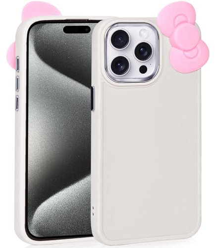 Kaislandy Compatible with iPhone 11 Pro Case, Cute 3D Bowknot Design Soft Silicone Shockproof Cover for iPhone 11 Pro 5.8 2019 Beige