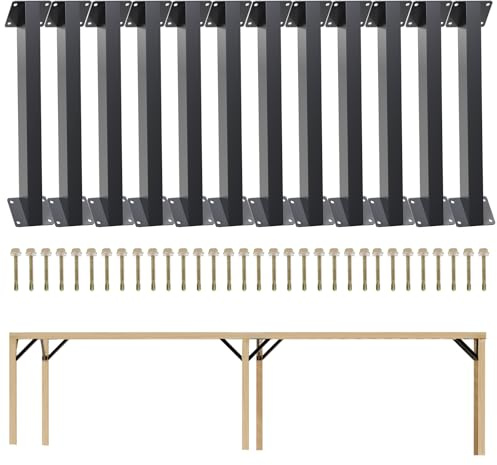 Grehitk 12PC 45 Degree Angle Support Bracket, Pergola Kit Heavy Duty Connector Brace Bracket Kit for Pergolas for for Gazebos Patio Pergolas Log Cabin Elevated Wood Stand Kit
