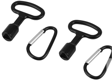 2 Pcs Outil Polyvalent Métallique 9mm avec Mousqueton - Clé Triangle Robuste pour Poubelle Jaune, Gaz, Ascenseurs - Pratique Accessoire en Alliage de Zinc pour Recyclage et Utilisation Quotidienne (2)