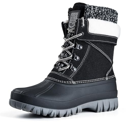 FREE SOLDIER Wasserdichte Winter-Schneestiefel für Frauen Outdoor-Mode Entenstiefel Komfortabel Isoliert