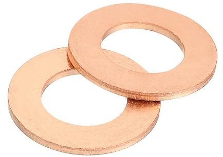 sourcing map Rondella piatta M12, 30 rondelle piatte in rame, diametro esterno 22 mm, anello di tenuta in metallo per viti, bulloni, dadi