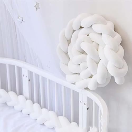 RZYW Bettschlange Umrandungen Geflochten Bettkantenschutz Baby Nestchen Bettrolle, Geflochten Bettschlange Nestchen Babybett Knotenkissen, Deko Kissen Für Schlafzimmer,A5,2.5m