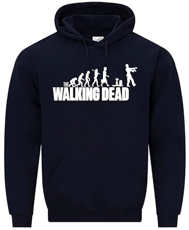 Snapit Walking Dead Zombie TV Show Inspired Hoodie -Quality printed Men's Hoodie for Kids/Women/UK Men - Unisex Hooded Jumper with Kangroo Pockets Navy