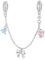 NINGAN 925 Sterling Silber Ballett Schleife Sicherheitskette 5A Zirkon Charme, kompatibel mit Frauen Armband Perlen, Familie und Freunde Geburtstagsgeschenke