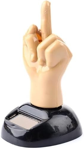Rosojodg 1PC Car Dashboard Solar Powered Mid Finger Shaking Toy Dancing Figure Toy Decorative Toy Figures Playsets, Learning and Education
