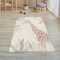 Teppich-Traum Teppich Kinderteppich weich pflegeleicht strapazierfähig niedliche Giraffe mit Blättern Creme grün, 80 x 150 cm