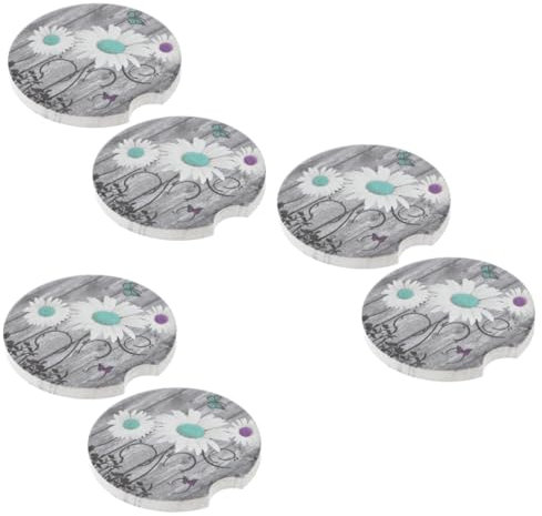 Cabilock 3 Juegos Portavasos Posavasos De Mármol Posavasos para Coche Taza De Coche Slipmat Posavasos De Cerámica para Bebidas Coche Posavasos Accesorios De Coche para Mujeres 2 Piezas * 3