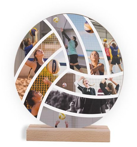 Volleyball Geschenk personalisiert - Foto Geschenk Holzbild - Volleyball Geschenke, Volleyball Geschenk für Kinder, Volleyball Geburtstagsgeschenk, Volleyball Geschenke zum Geburtstag, Fotomosaik