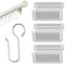 Ymapinc 60pcs Silver Curtain Track Hooks, S Shaped Curtain Pins Drapery Pins Curtain Hooks for Drapes Flexible Curtain Track Rollers, Metal Curtain Hooks for Ceiling Curtain Drape Track