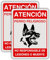 LEIASA | Cartel Perro Peligroso - 21x28 cm - Aluminio Reflectante - Grosor 0.8 mm - Señal Cuidado Perros - Impresión UV - Cuidado Perro - 2 Unidades (2 Carteles Perro Peligroso)