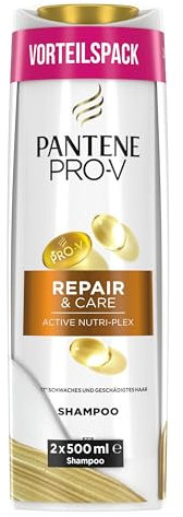 Pantene Pro-V Repair & Care Shampoo Duo Pack, Pro-V Formel mit Kräftigenden Lipiden und Schützenden Antioxidantien, Für Geschädigtes Haar, 2x500ML