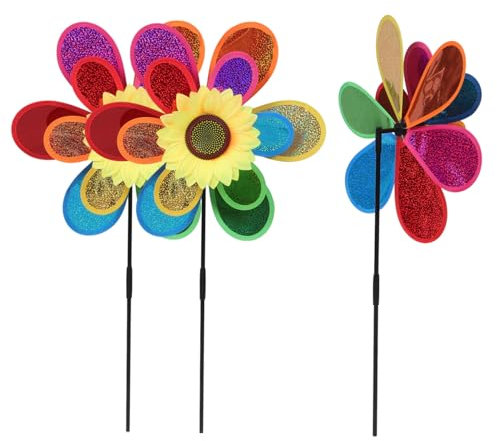 Supvox 3stücke Windmühlen-dekor Outdoor-windmühle Outdoor-Szene-dekor Farbe Windmühle Outdoor-Szene-Ornament Windmühlenkunst Bunt