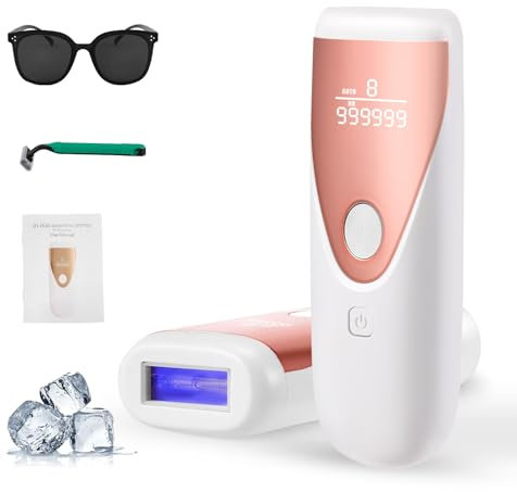 IPL Geräte Haarentfernung Laser mit Kühlfunktion,3 Erweiterte Funktionen HR/SC/RA,8 Energiestufen 999,999 Lichtimpulse Laser Haarentfernun für Frauen,Männlich,Gesicht,Ganzkörper