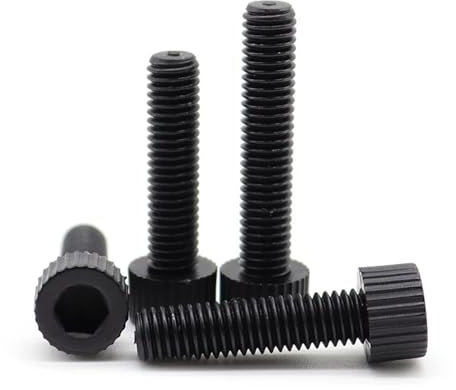 KSeSii Lot de 5 à 50 vis à tête creuse hexagonale en nylon noir M3 M4 M5 M6 M8, boulon moleté en plastique, longueur : 5 à 60 mm(M6 10mm - 10Pcs)
