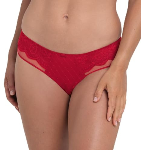 Anita Rosa Faia by Selma Damen Taillenslip 1336 – High-Waist Slip aus Spitze & Microfaser | komfortable Lingerie Unterwäsche | rot