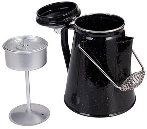 pistro Perkolator-Kaffeekanne, Camping-Wasserkocher, auslaufsicher, leicht zu reinigen, Emaille-Teekanne für Outdoor, Camping, Rucksackreisen, Kabine, 16,5 x 23,5 cm