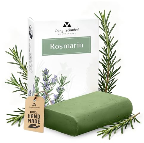 Dungl Schmied | Rosmarin Seife | Handgemacht | 100g Seifenstück | Ohne Palmöl | Vegan | Naturseife mit natürlichen Inhaltsstoffen | Für alle Hauttypen