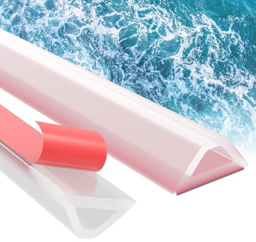 alophoty 350cm Schwallschutzleiste Dusche Selbstklebend Transparent - Silikon Wasserstopper Dusche Boden, Nass-Trocken-Trennung für Dusche, Bad und Küche, Einfache Montage