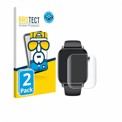 brotect Protection Film compatible with Gard Pro Health Smartwatch 2+ | 2 Pack Clear Screen Protection Made in Germany 3D Curved Full-Cover Transparent Anti-Fingerprint Case-Friendly