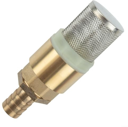 Honseadek Válvula de retención antirretorno con ventosa de pie de latón de 1 pulgada para conexión de manguera de acero de jardín de 3/4 pulgadas con pantalla de filtro de riego inoxidable de 19 mm y