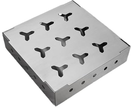 ZGUZMCMK BBQ Box Edelstahl Räucherkasten Grillaufsatz Grillzubehör Hitzebeständig mit Großer Kapazität für Outdoor Grillen Garten, Kurzer Stil, Style C
