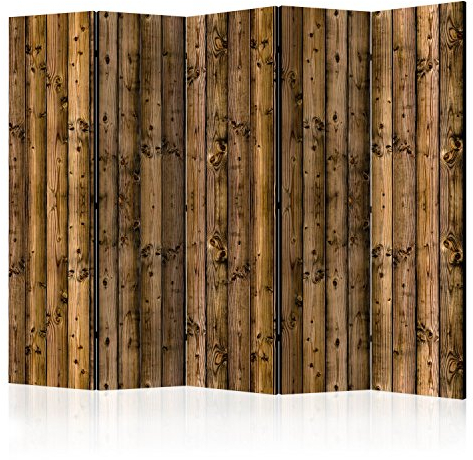 RAUMTEILER/PARAVENT B&D XXL Raumteiler Holz-Optik Foto Paravent 225x172 cm beidseitig auf Vlies-Leinwand Bedruckt Trennwand Spanische Wand Sichtschutz Raumtrenner Home Office braun f-B-0103-z-c