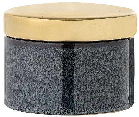Bloomingville Jar with Lid Blue Stoneware