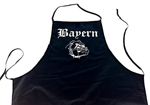 ShirtShop-Saar Bayern (Bulldogge/Hund); Städte Schürze (Latzschürze - Grillen, Kochen, Berufsbekleidung, Kochschürze), schwarz