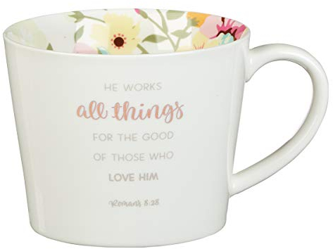 HE Works all things Coffee mug – Romans 8: 28