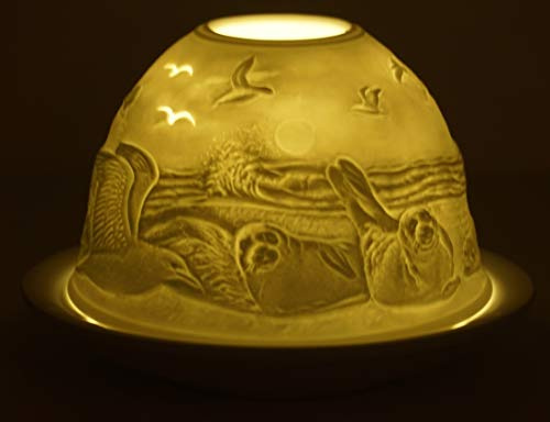 CBK-MS Dome Light Strandleben Teelicht Windlicht Schiffe Seehunde Pferde Meer Strand